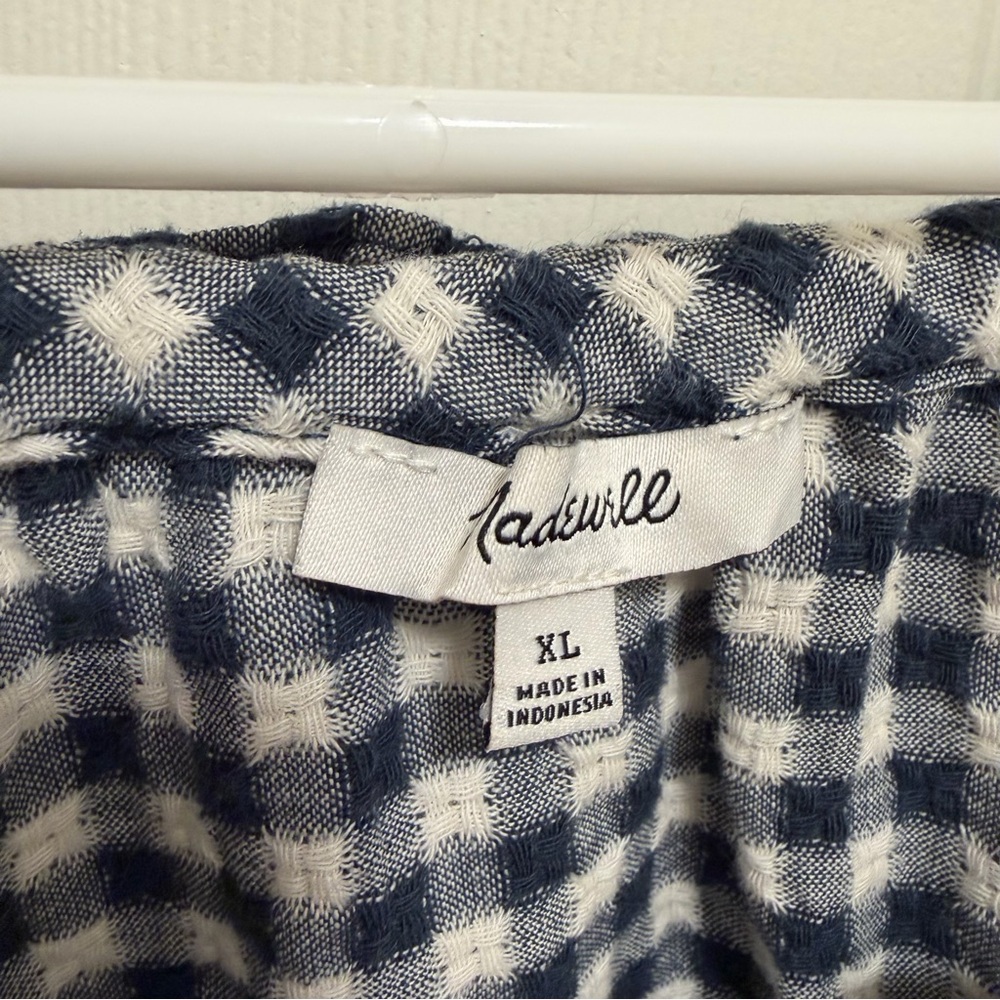 Madewell Sophia Top in Textured Windowpane Size XL - Picture 4 of 5